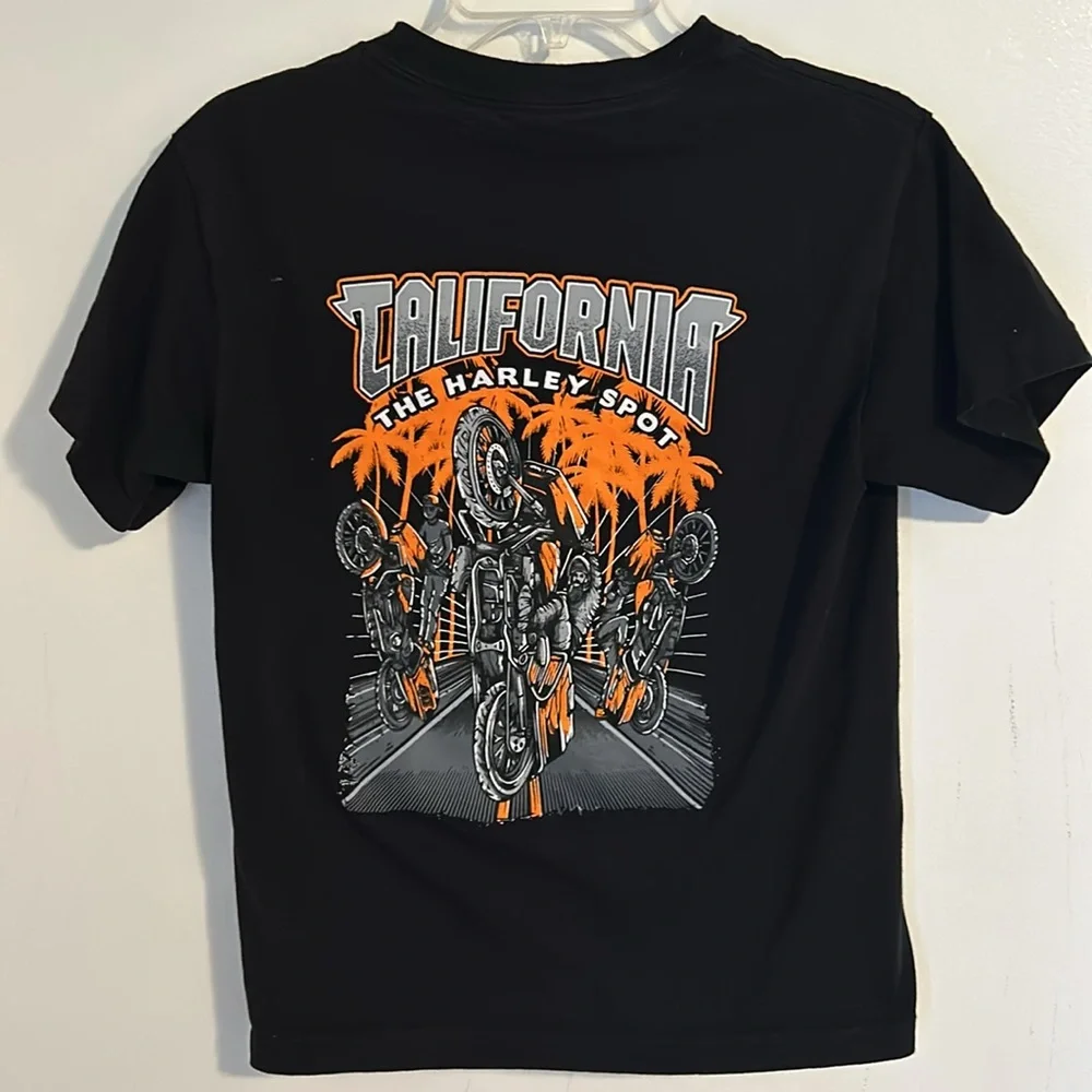 Women’s Harley Spot California Black T-Shirt. Size S - Picture 1 of 6